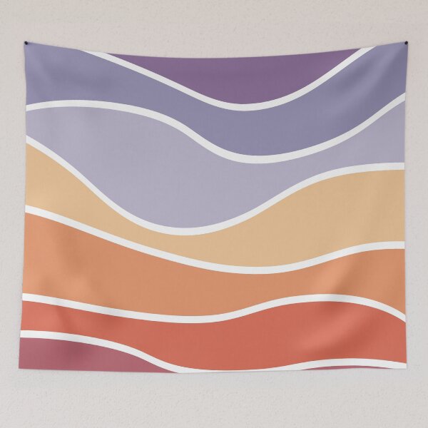 Item preview, Purple and orange retro style waves designed and sold by BattaAnastasia.