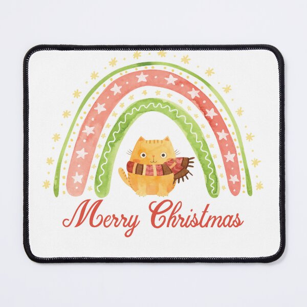 Item preview, Funny Merry christmas raimbow with cute cat designed and sold by LiteforART.
