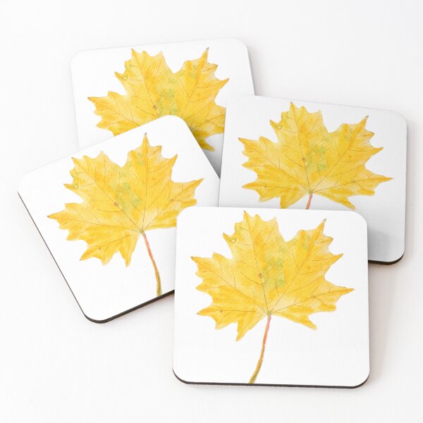 Item preview, hand painted one yellow maple leaf watercolor  designed and sold by ColorandColor.