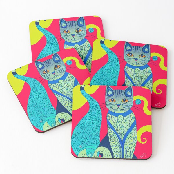 Item preview, colorful cat fantasy pattern designed and sold by keyd-studio.