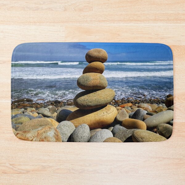 Item preview, Zen Pebble Tower - Cairn Balancing Beach Pebbles at the Beach 3 of 4 designed and sold by Beachy.