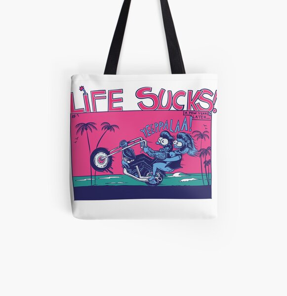 Life Sucks #1 - Blondes and bikes All Over Print Tote Bag