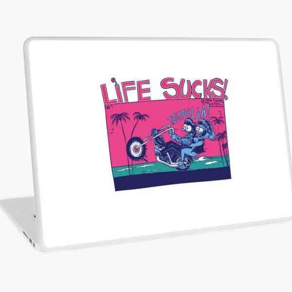 Life Sucks #1 - Blondes and bikes Laptop Skin