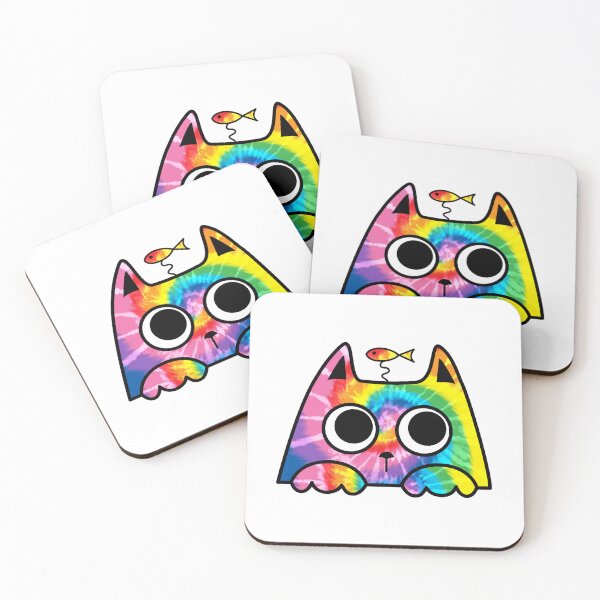 Item preview, Colorful Doodles Cute Cat Watching Funny in Rainbow Color designed and sold by MisPuHoney.