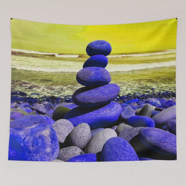 Item preview, Zen Pebble Tower - Cairn Balancing Beach Pebbles at the Beach 4 of 4 designed and sold by Beachy.