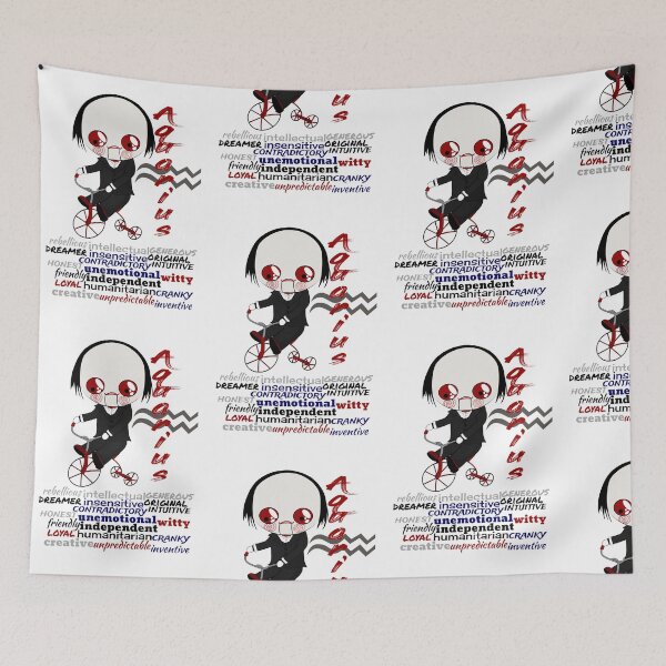Item preview, Aquarius Zodiac Horror Monster- funny, cute, january, february, sign, horoscope, creepy, thriller, movie, film, traits, torture, tricycle, puppet, scary, killers, fiction, kawaii, chibi designed and sold by Bruh-llc.