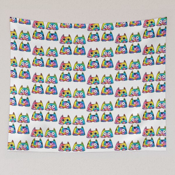Item preview, Colorful 4 Cats memes funny cute in tie dye rainbow color designed and sold by MisPuHoney.
