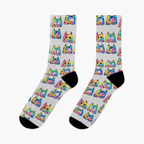 Item preview, Colorful 4 Cats memes funny cute in tie dye rainbow color designed and sold by MisPuHoney.