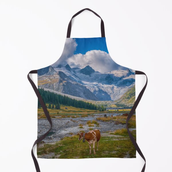 Item preview, Grazing Season For Swiss Cows At Alpine Country In Switzerland - This is a very ancient grazing ground for Swiss cows below the glacier designed and sold by Susan Dost.