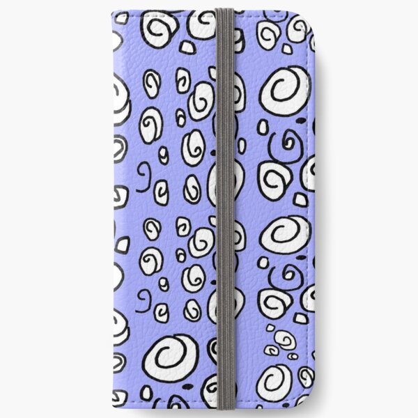Swirl blue black and white pattern iPhone Wallet
