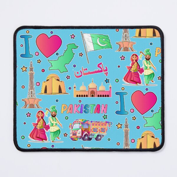 Item preview, Pakistani hand drawn landmarks, Pakistan map, Culture icons, flag designed and sold by mashmosh.