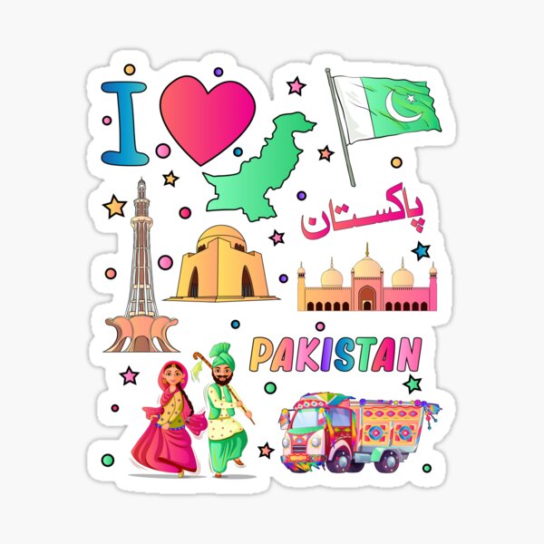 Item preview, Pakistani hand drawn landmarks, Pakistan map, Culture icons, flag designed and sold by mashmosh.