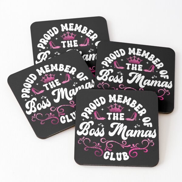 Item preview, Proud Member of The Boss Mamas Club - Pink Glitter Black designed and sold by PearlMoonGrapes.