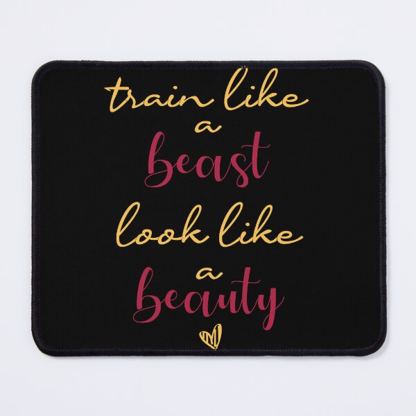 Item preview, train like beast looke like beaty,feminist quotes, motivational, funny gym designed and sold by adnane4off.