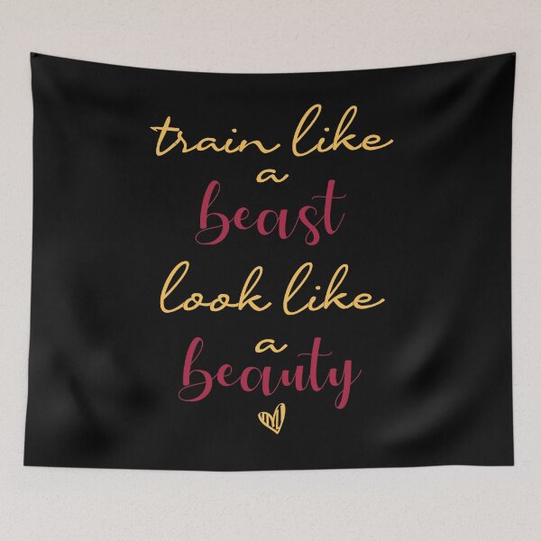 Item preview, train like beast looke like beaty,feminist quotes, motivational, funny gym designed and sold by adnane4off.