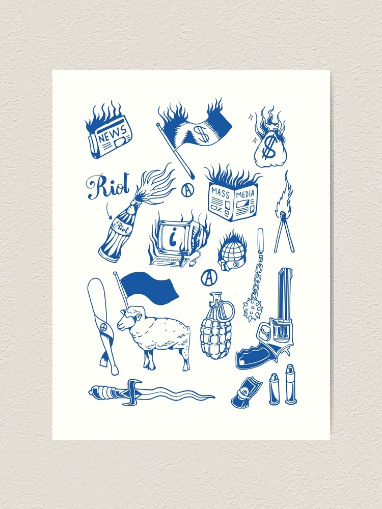 Anarchy traditional tattoo flash set