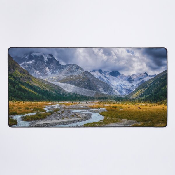Item preview, The Evening Light - Clouds, mountains, river and the soft evening glowing light designed and sold by Susan Dost.