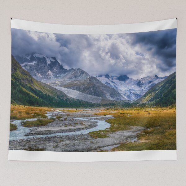 Item preview, The Evening Light - Clouds, mountains, river and the soft evening glowing light designed and sold by Susan Dost.