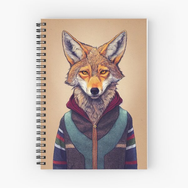 Item preview, Serious Coyote Wearing a Hoodie in Front of a Yellow Wall designed and sold by HipsterCaracal.