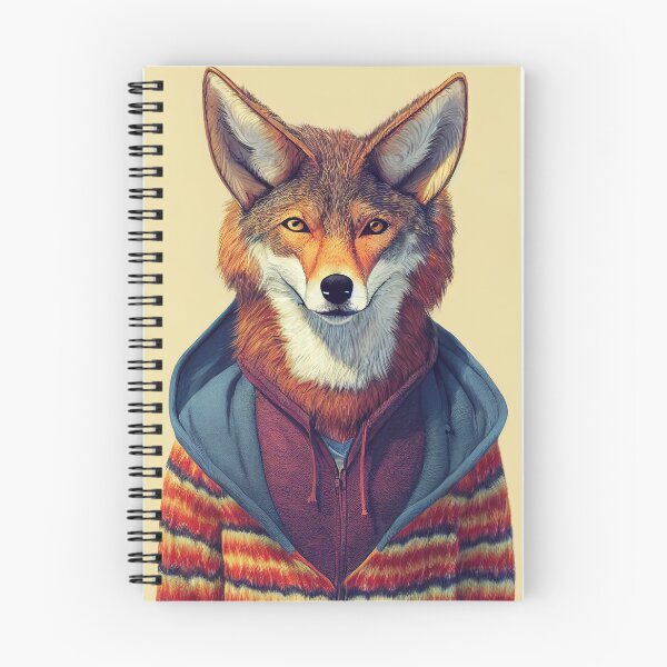 Item preview, Cool Coyote Wearing a Hoodie in Front of a Yellow Wall designed and sold by HipsterCaracal.