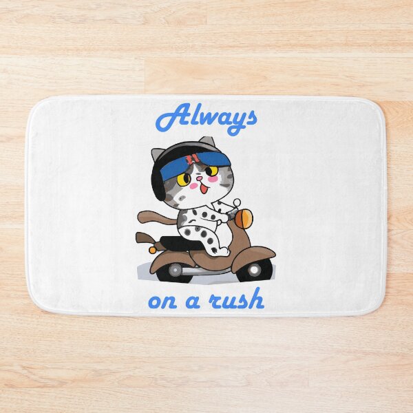 Item preview, "Always on a rush" - Cat Hurrying on a Scooter - Cute Cat Drawing designed and sold by LV-creator.