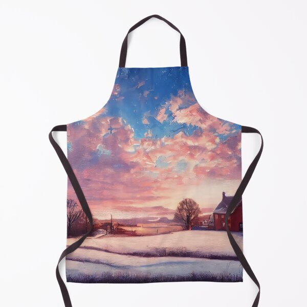 Item preview, oil painting of an English village covered in snow at sunrise designed and sold by Paintings By Simon .