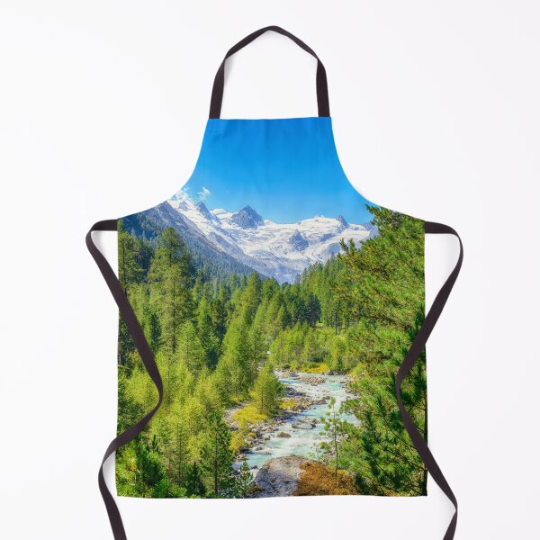 Item preview, Beautiful Landscape Of Switzerland - Sunny day, river, snow covered alps, forest and trees designed and sold by Susan Dost.