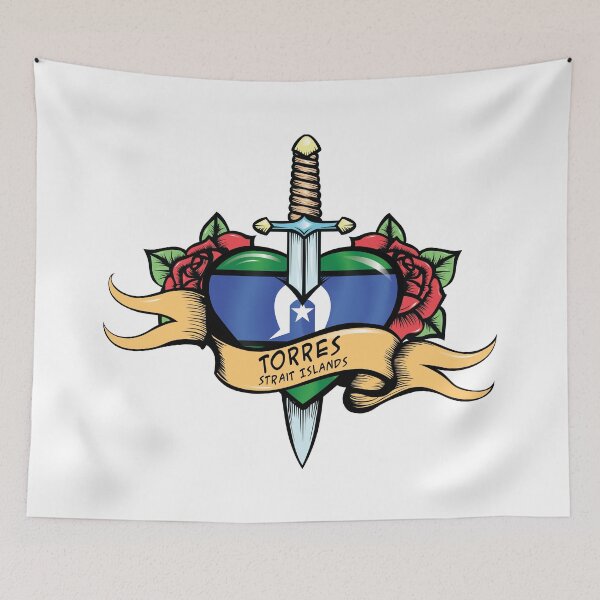 Item preview, Retro Love Torres Strait Islands  Flag designed and sold by RahallusNtx.