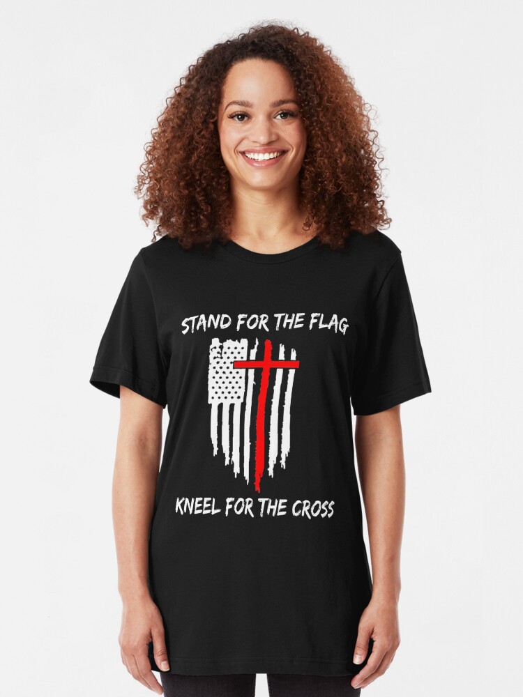 Stand For The Flag Kneel For The Cross T Shirt By Teledude Redbubble - i stand for the flag and kneel for the cross roblox minecraft usa greeting card by lebronjamesvevo redbubble