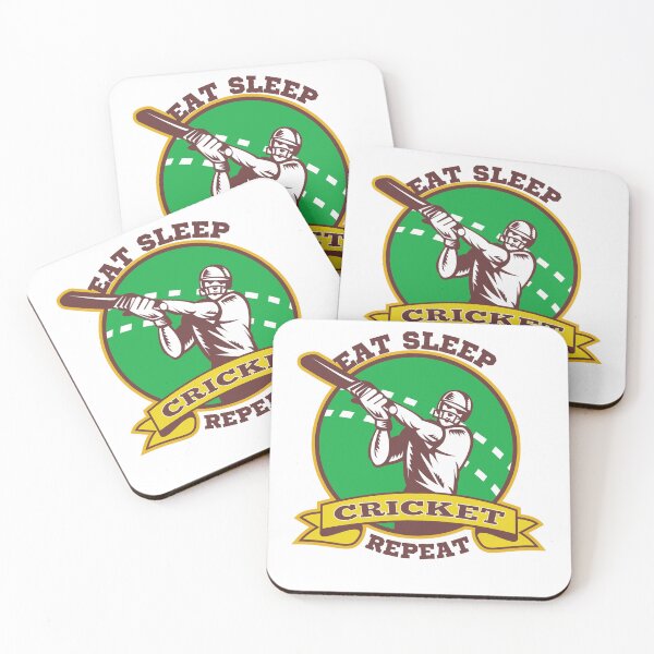 Item preview, Eat sleep cricket repeat  designed and sold by ShopTwentyFour.