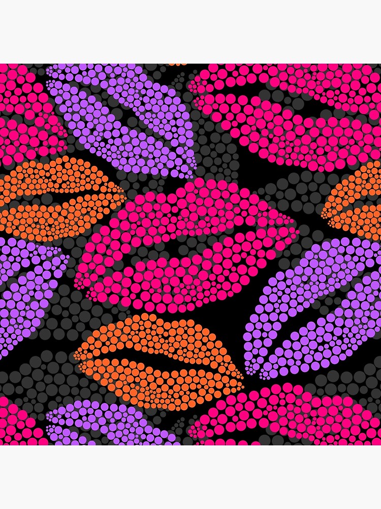 Luscious Lips In Pink Purple And Orange Pattern by theartofvikki