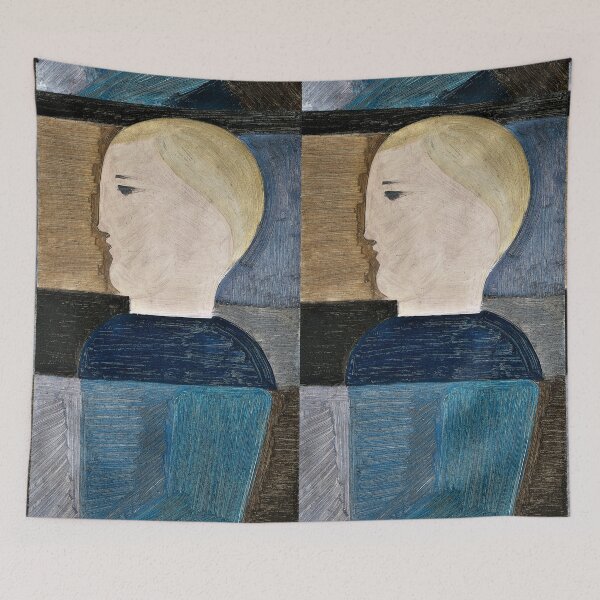 Item preview, Oskar Schlemmer, half length to the left, 1924 designed and sold by SEEMUELLER.