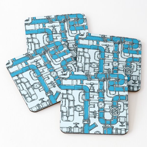 Item preview, Light Blue & Blue Pipe Pattern designed and sold by Art-by-Geoff.