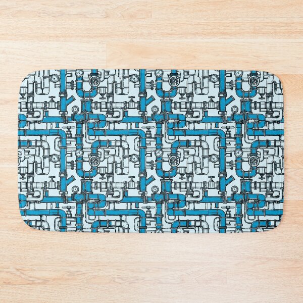 Item preview, Light Blue & Blue Pipe Pattern designed and sold by Art-by-Geoff.