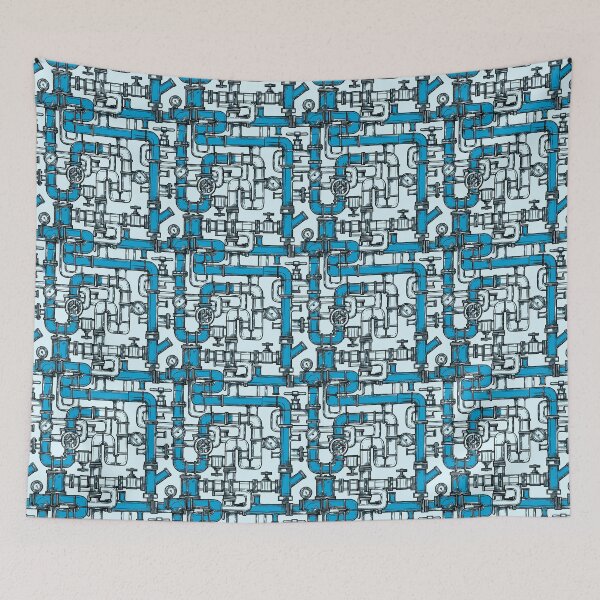 Item preview, Light Blue & Blue Pipe Pattern designed and sold by Art-by-Geoff.
