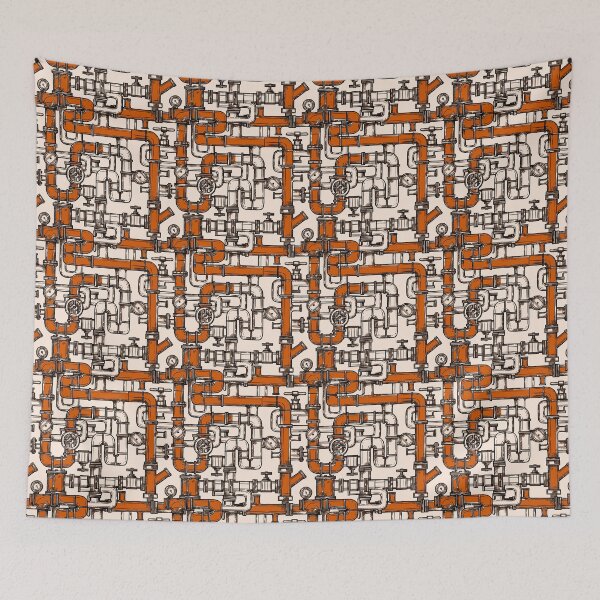 Item preview, Orange & Orange Pipe Pattern designed and sold by Art-by-Geoff.