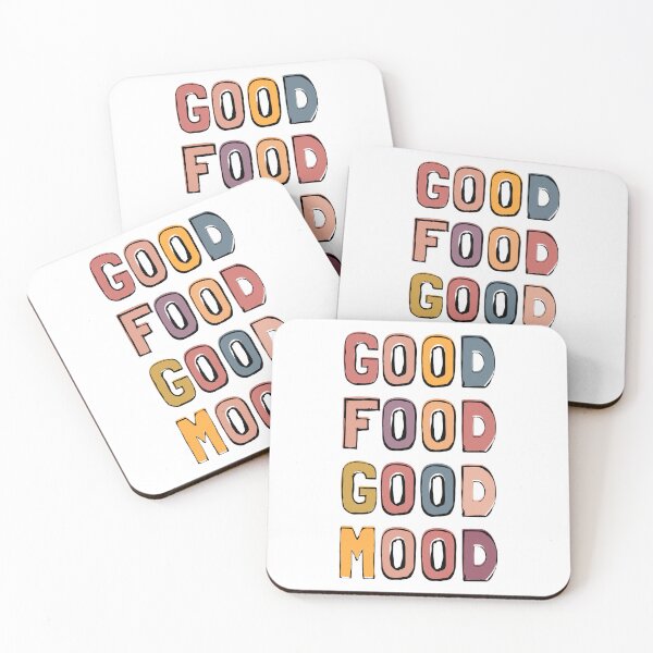 Item preview, GOOD FOOD GOOD MOOD | GOODFOOD GOODMOOD RETRO FALL BUBBLE LETTERS designed and sold by Festive Feminist.