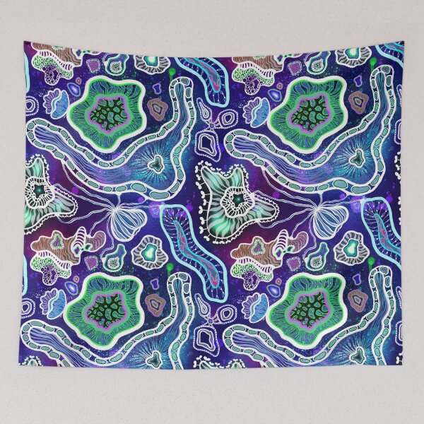 Item preview, Microorganisms in dark blue depths designed and sold by kMariaART.