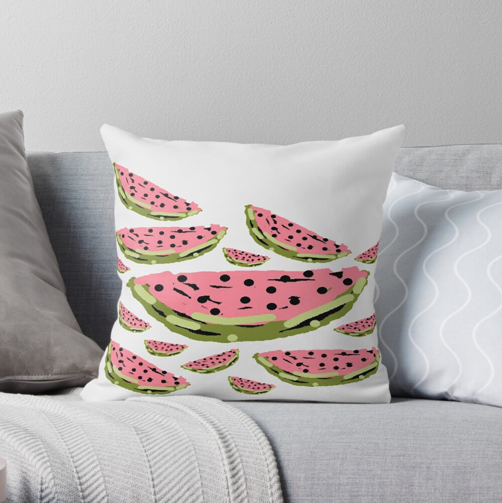 Watermelon Summer pattern Throw Pillow