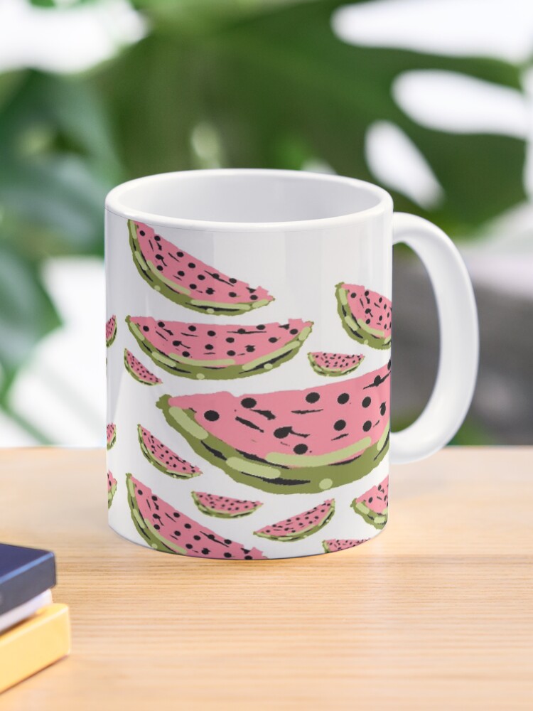 Thumbnail 1 of 6, Coffee Mug, Watermelon Summer pattern designed and sold by HEVIFineart.