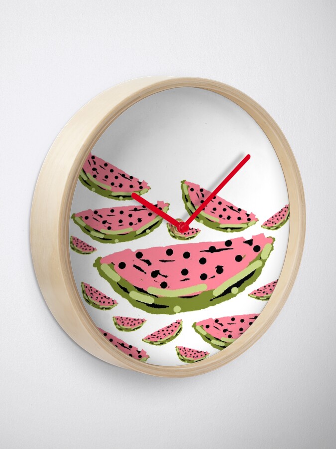 Alternate view of Watermelon Summer pattern Clock
