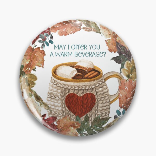 Item preview, may I offer you a warm beverage - autumn mug with fall leaf design designed and sold by LoriFerguson.