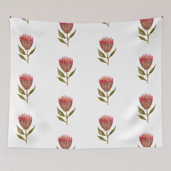 Item preview, Seamless protea watercolor illustration designed and sold by Yana Mustafina | Boho Soulful Designs.