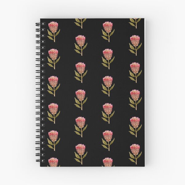 Item preview, Seamless black pattern protea watercolor illustration designed and sold by Yana Mustafina | Boho Soulful Designs.