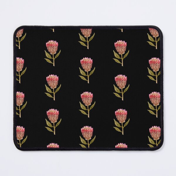 Item preview, Seamless black pattern protea watercolor illustration designed and sold by Yana Mustafina | Boho Soulful Designs.