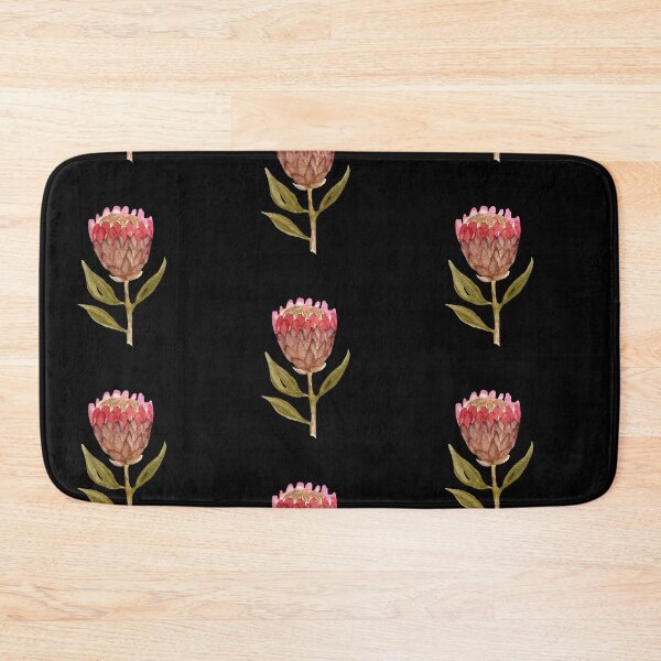 Item preview, Seamless black pattern protea watercolor illustration designed and sold by Yana Mustafina | Boho Soulful Designs.