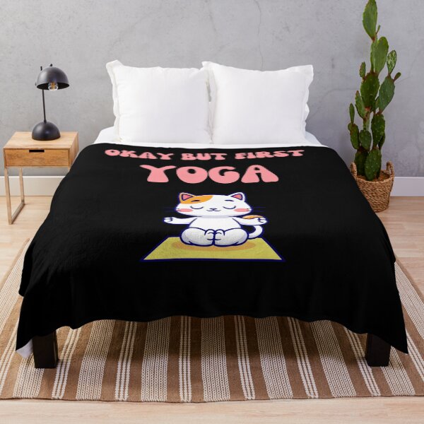 Item preview, Okay But First Yoga Cute Kitty Cat designed and sold by smailjr.