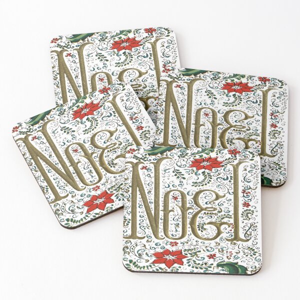 Item preview, ugliest Retro Floral typography Bohemian Christmas Joyeux Noel designed and sold by LEILA ART SPACE.
