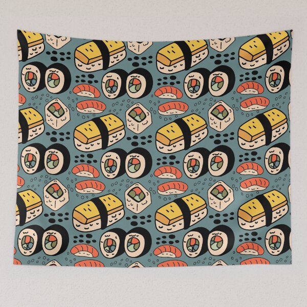Item preview, Blue Kawaii Sushi designed and sold by Milibella.