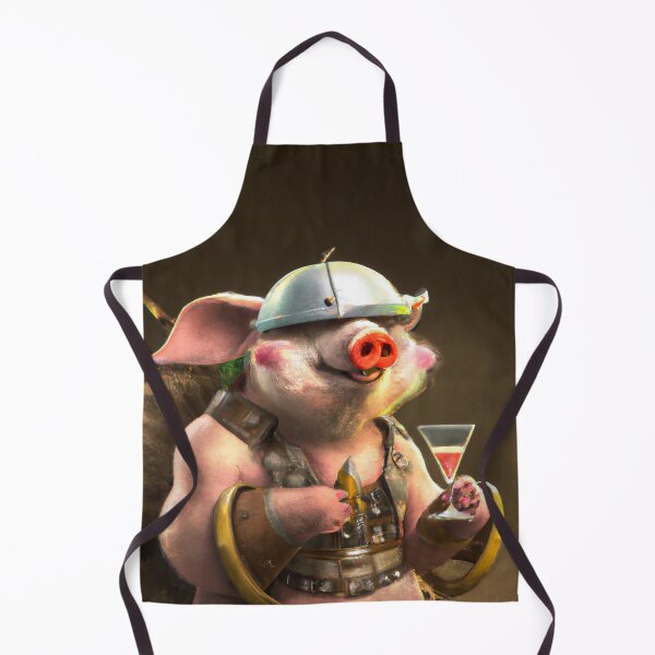 Artikelvorschau, Flaumiges mittelalterliches Schwein, das einen Cocktail trinkt entworfen und verkauft von Jasson.